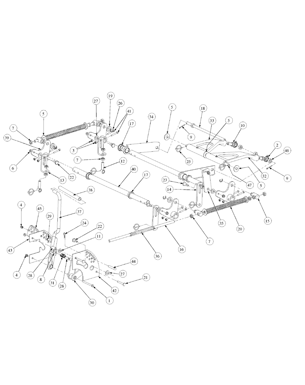 Lift Assembly Diagram and Parts List for M54-KW 53CB5DBW750-23HP-OHV Cub Cadet Lawn Tractor